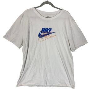 Nike T Shirt Mens 2XL White Archive Graphic Logo‎ Cotton Athletic Cut Round Neck
